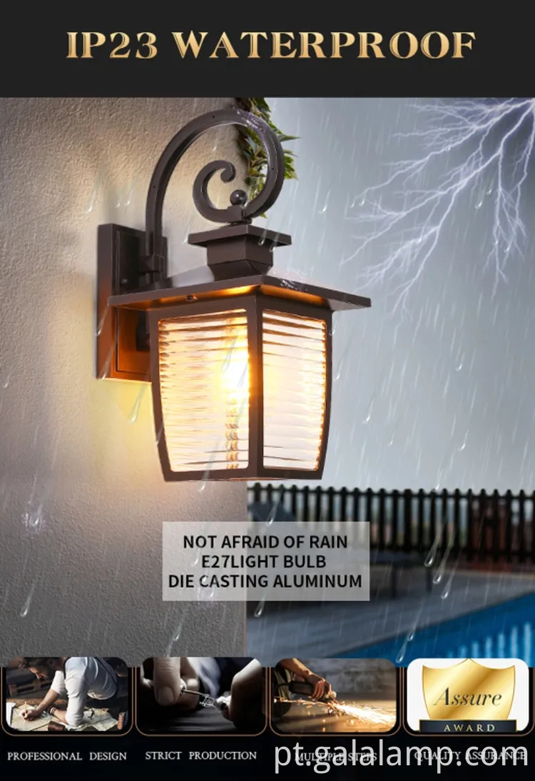 Iluminação de parede impermeável elegante para hotéis e vilas de luxo